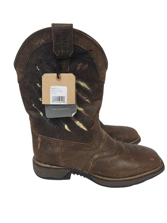 Cody James Men\'s MLBF-3 Scratch American Flag Lite Western Boot Brown Size 10D main image 5